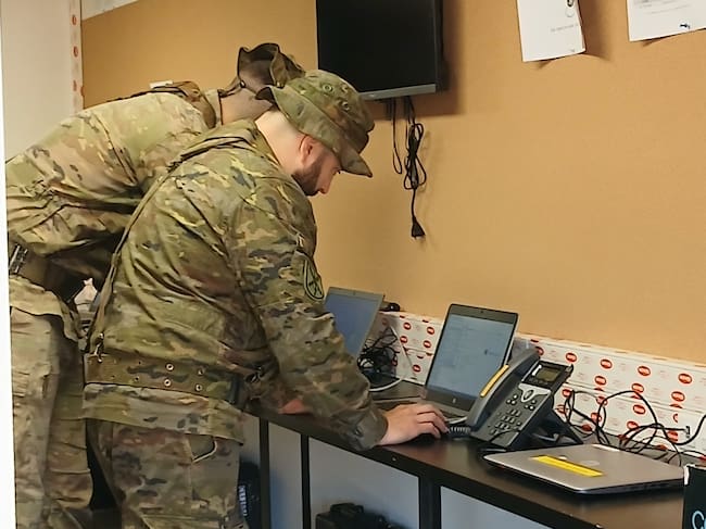 Ejercicio militar en Las Baldorrias en Barbastro
