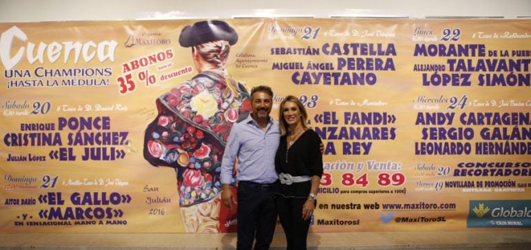 Cristina Sánchez y Maximino Pérez en la presentación del cartel de la Feria Taurina 2016