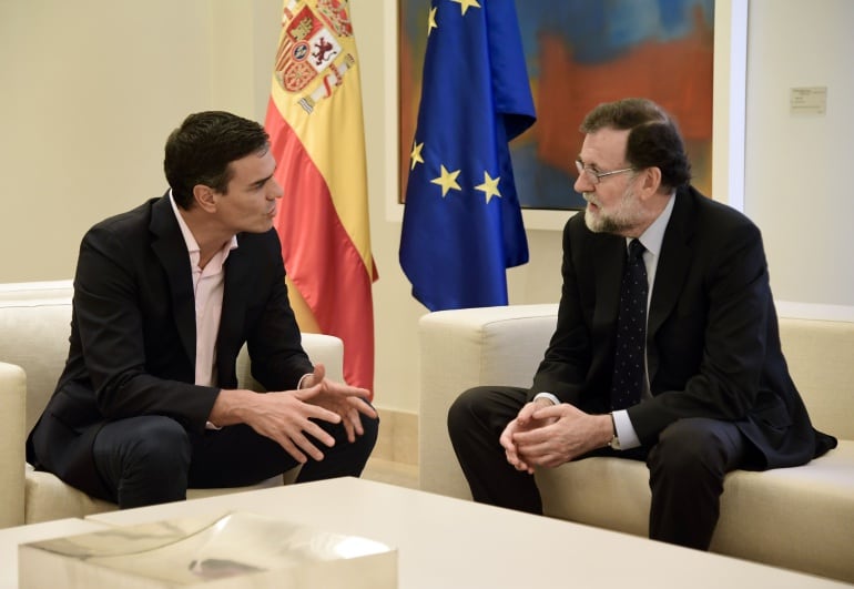 Pedro Sáncez y Mariano Rajoy en una reunión en el Palacio de la Moncloa