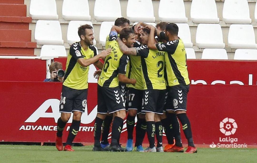 Los blanquiazules celebran uno de los tantos logrados en el Carlos Belmonte