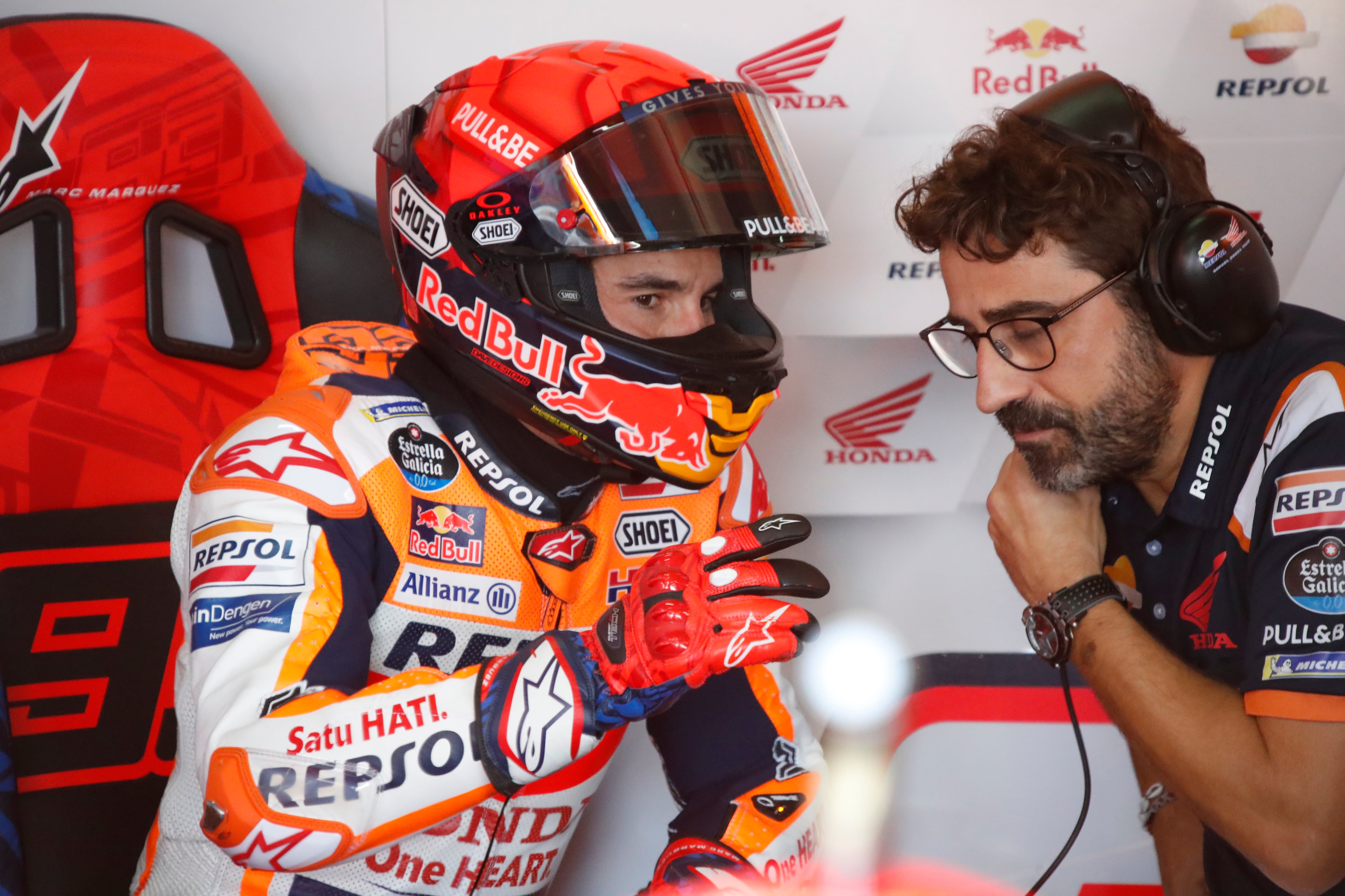 Marc Márquez (Repsol Honda Team) durante los entrenamientos del Gran Premio Animoca Brands de Aragón EFE/Javier Cebollada