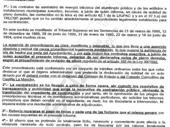 Conclusiones del informe de la Secretaria Municipal