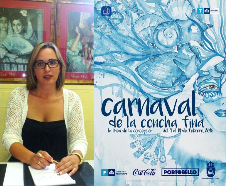 Susana González concejal de fiestas y el cartel de carnaval para La Línea.