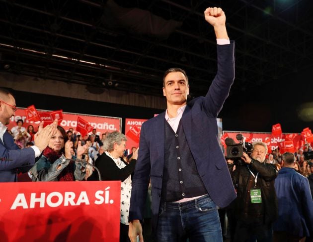 El candidato del PSOE a la presidencia del Gobierno, Pedro Sánchez