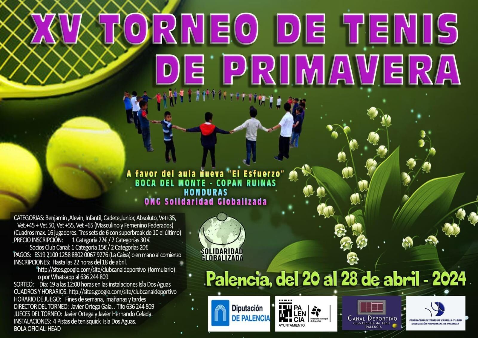 Palencia acoge el XV Torneo de Tenis de Primavera a beneficio de la ONG ‘Solidaridad Globalizada’