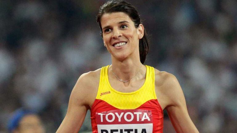 Ruth Beitia, en una competición