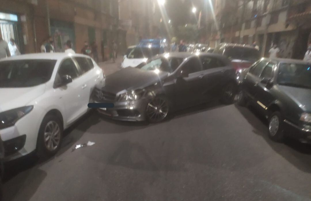 El coche que ha provocado el accidente en una calle de Valladolid