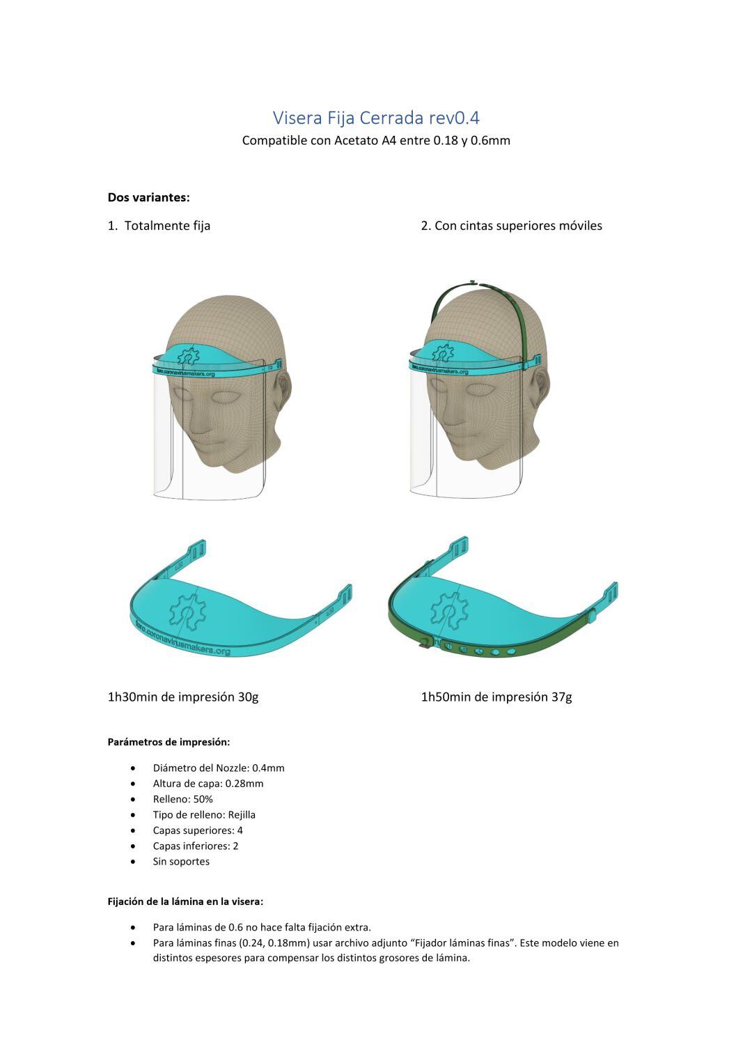 Visera protectora para 3D