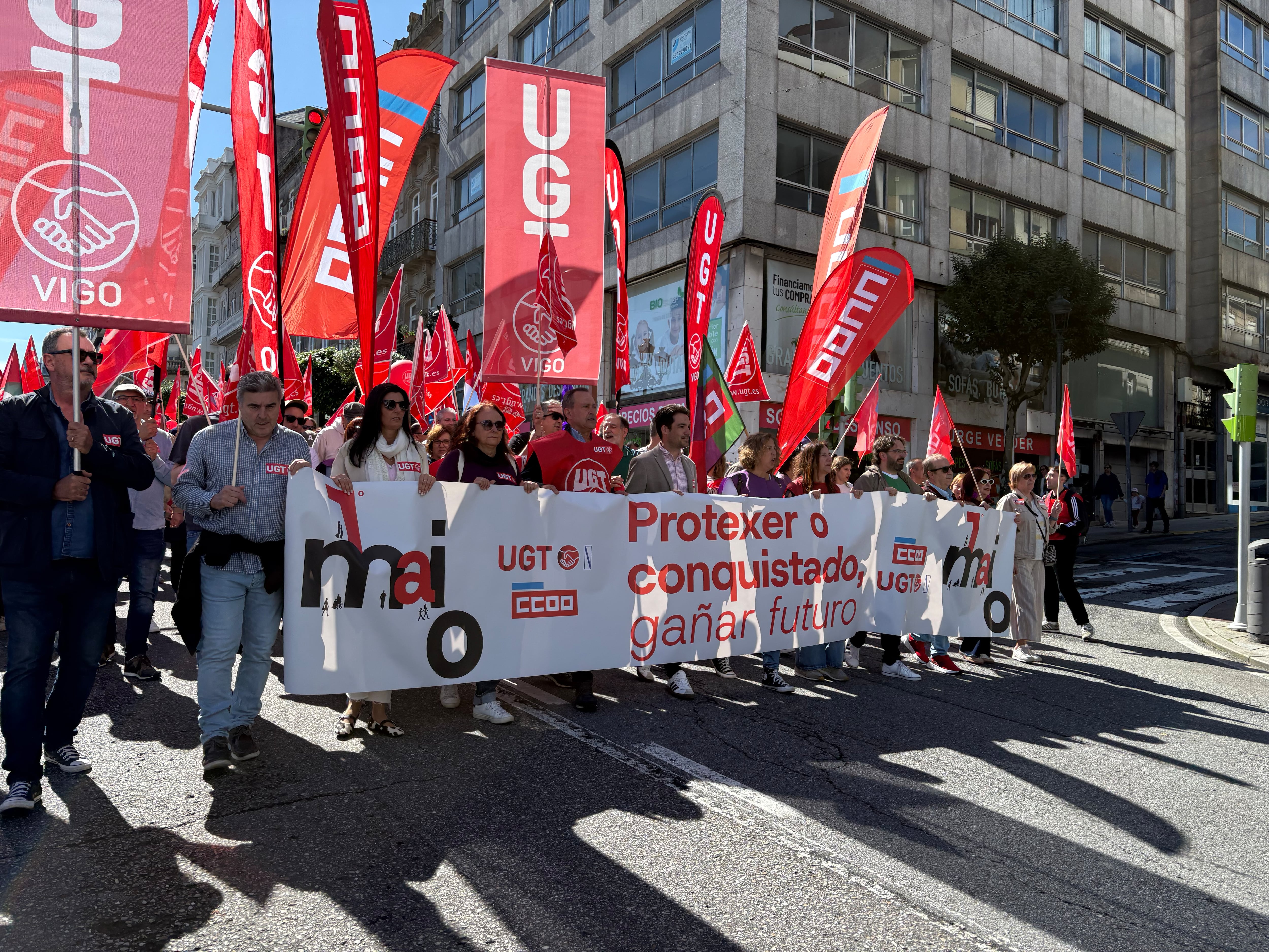 Inicio de la manifestación del 1 de mayo en Vigo