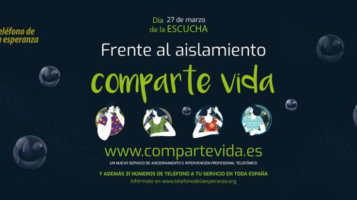Www.compartevida.es, refuerza el servicio del Teléfono de la Esperanza en tiempos del Covid19