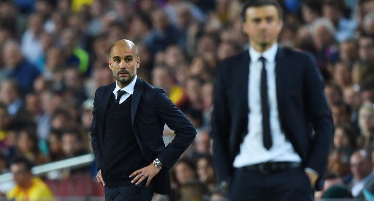 Guardiola y Luis Enrique, en un partido entre el Bayern y el Barcelona.