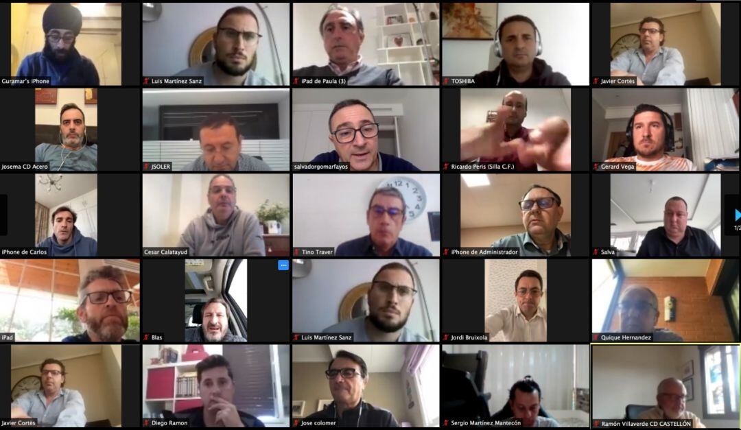 Salvador Gomar, Pte. de la FFCV, se ha reunido por videoconferencia con los reperesentantes de los clubes de la Comunitat