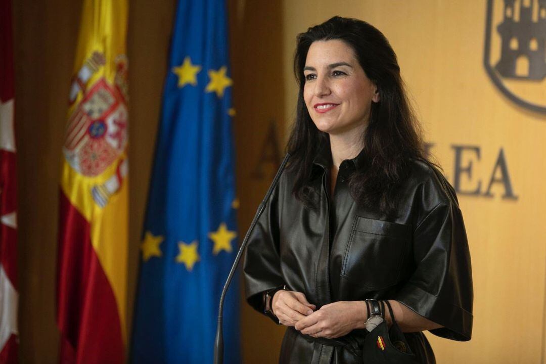 La portavoz de Vox en la Asamblea de Madrid, Rocío Monasterio, durante el Pleno de la Asamblea de Madrid ALBERTO CUÉLLAR