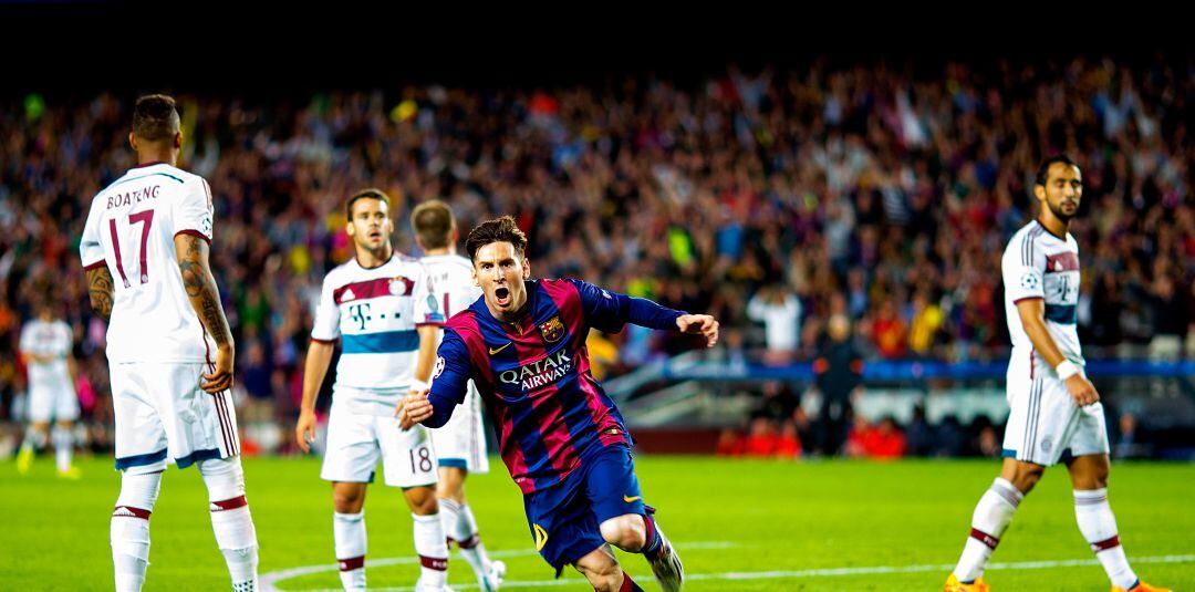 Lionel Messi celebra un gol ante el Bayern en 2015