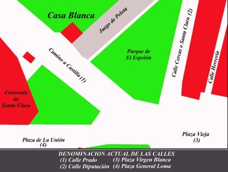 Emplazamiento de la Casa Blanca en 1818