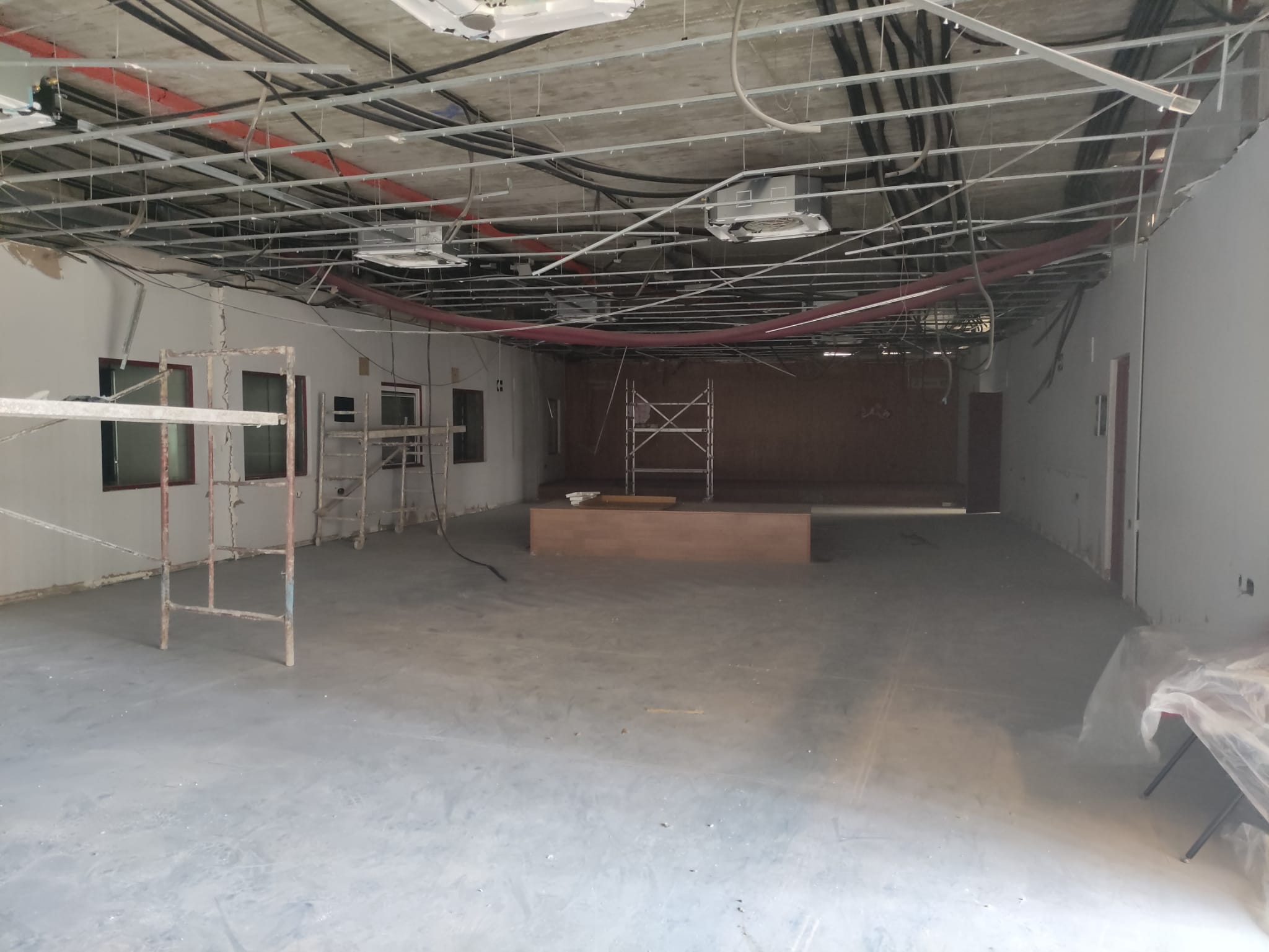 Aquí irá la nueva sala de prensa del Mediterráneo.