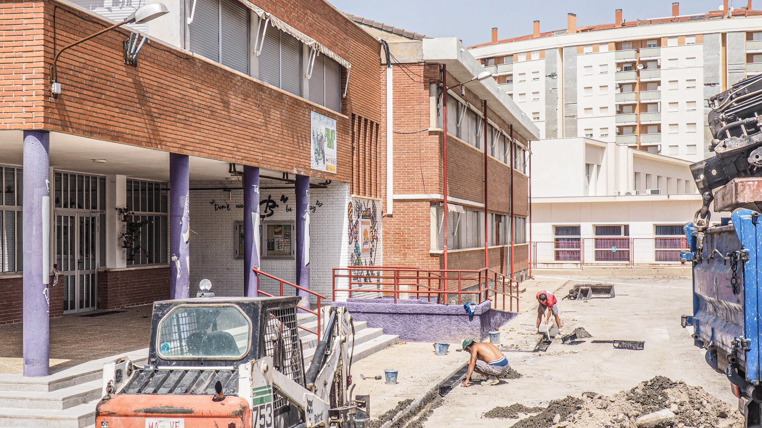 Obras en el colegio Pintor Sorolla de Elda