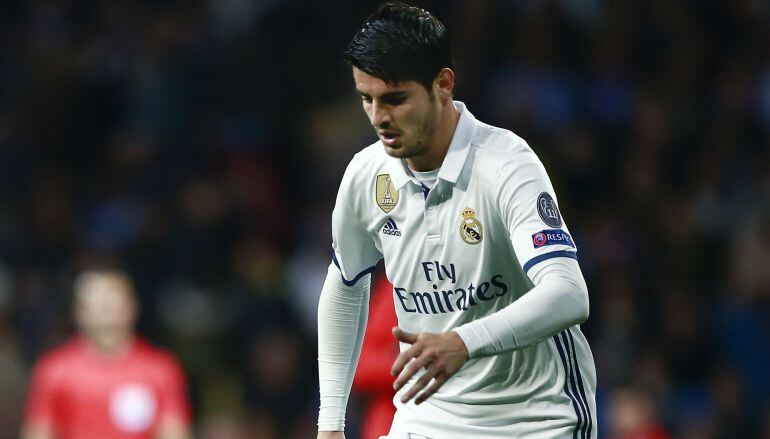 Álvaro Morata, durante el encuentro ante el Nápoles