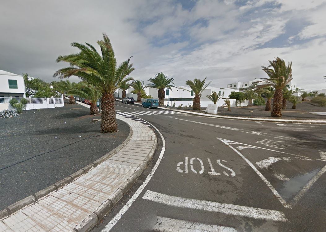 Lugar del atropello a una mujer en Costa Teguise, Lanzarote.