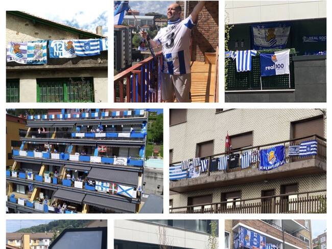 Imágenes inolvidables de aficionados de la Real en sus balcones