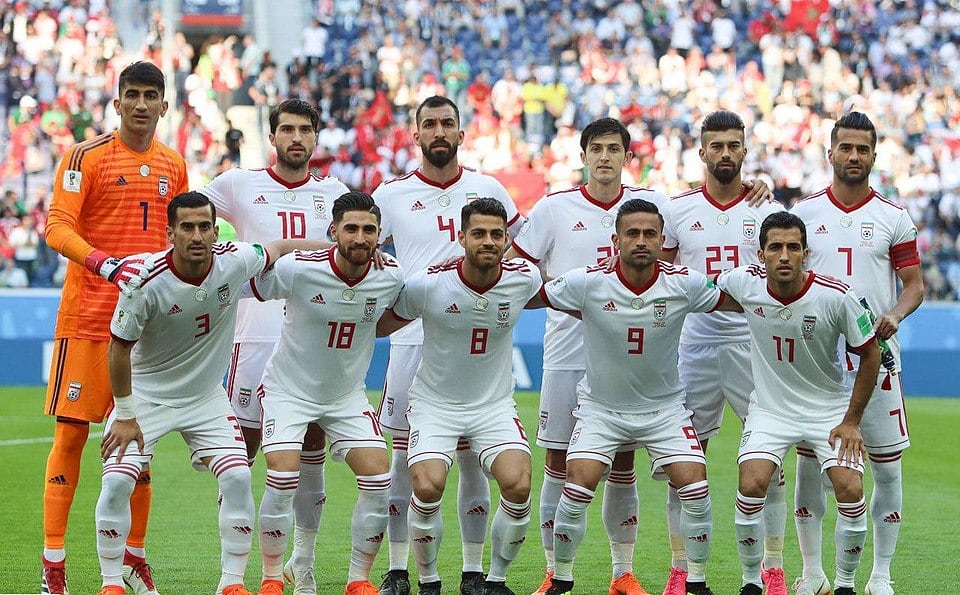 La selección de Irán antes del partido contra Marruecos en el Mundial de Rusia 2018