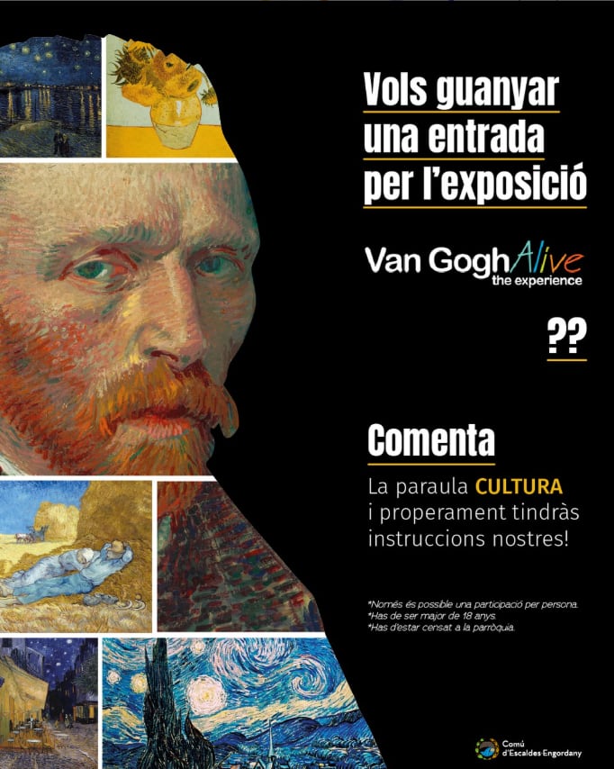 Les propostes més ben valorades rebran una entrada de l'exposició "Van Gogh Alive"