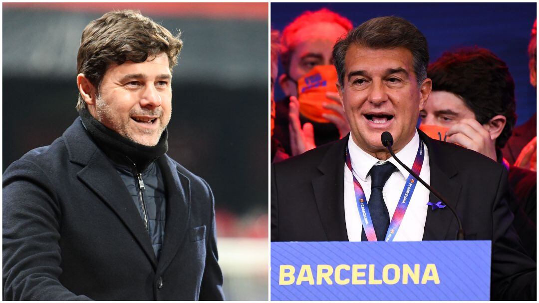 Mauricio Pochettino y Joan Laporta