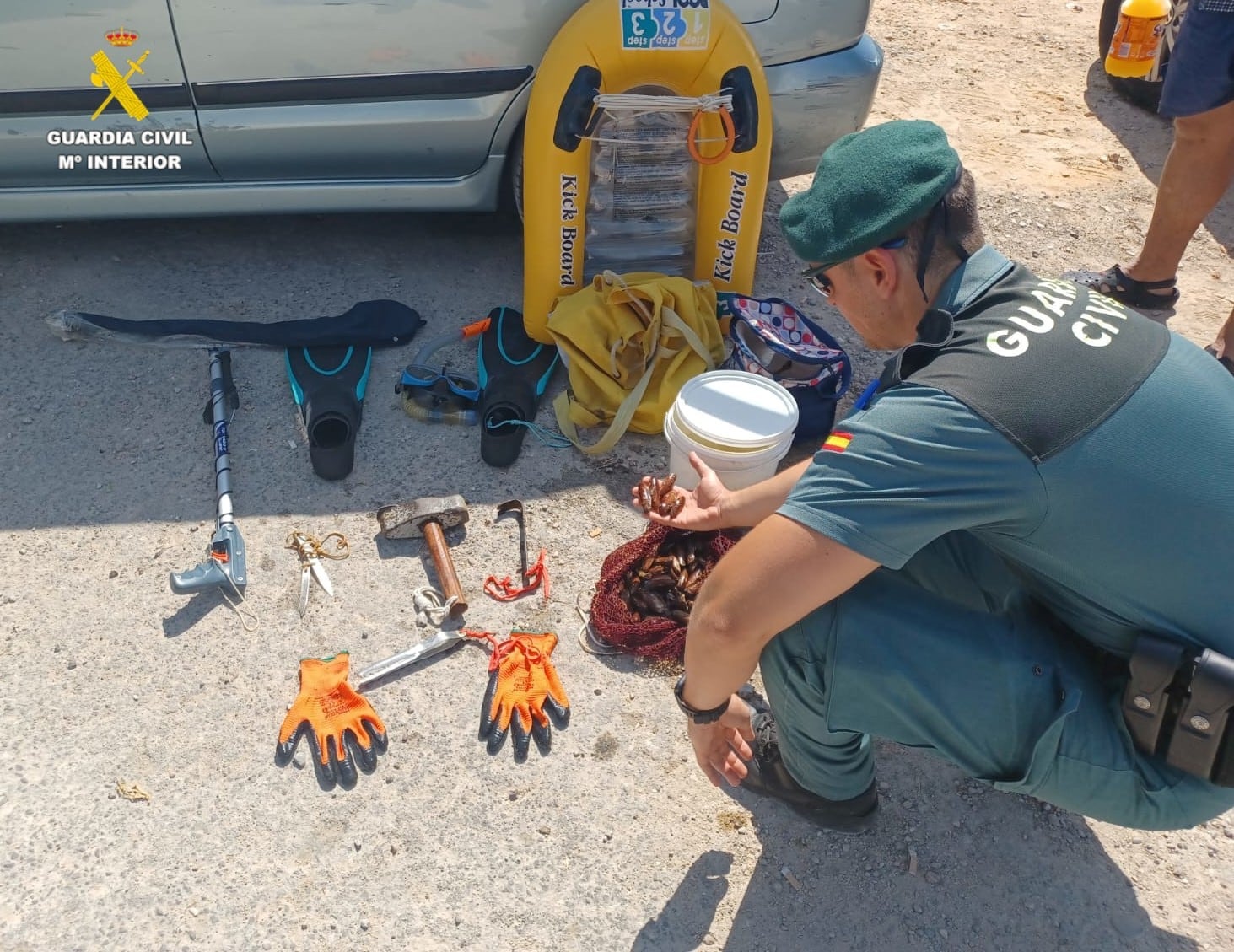 La Guardia Civil investiga a un hombre por pescar dátiles de mar en una playa de Vinaròs.