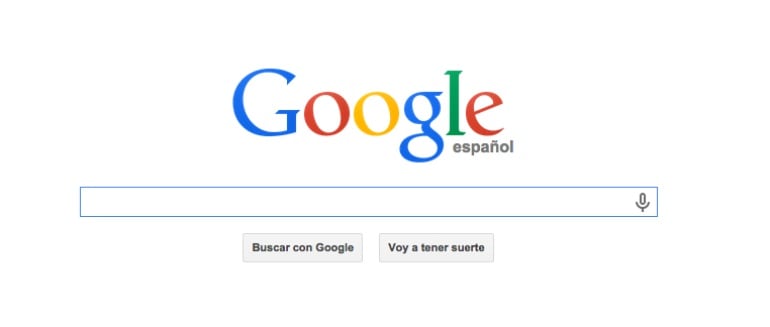 Captura de pantalla del buscador de Google en España