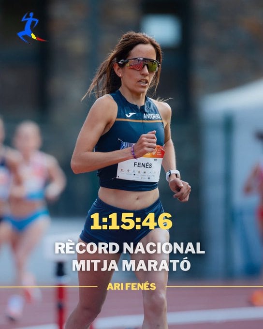 Ariadna Fenés, nou rècord d'Andorra femení de mitjà marató