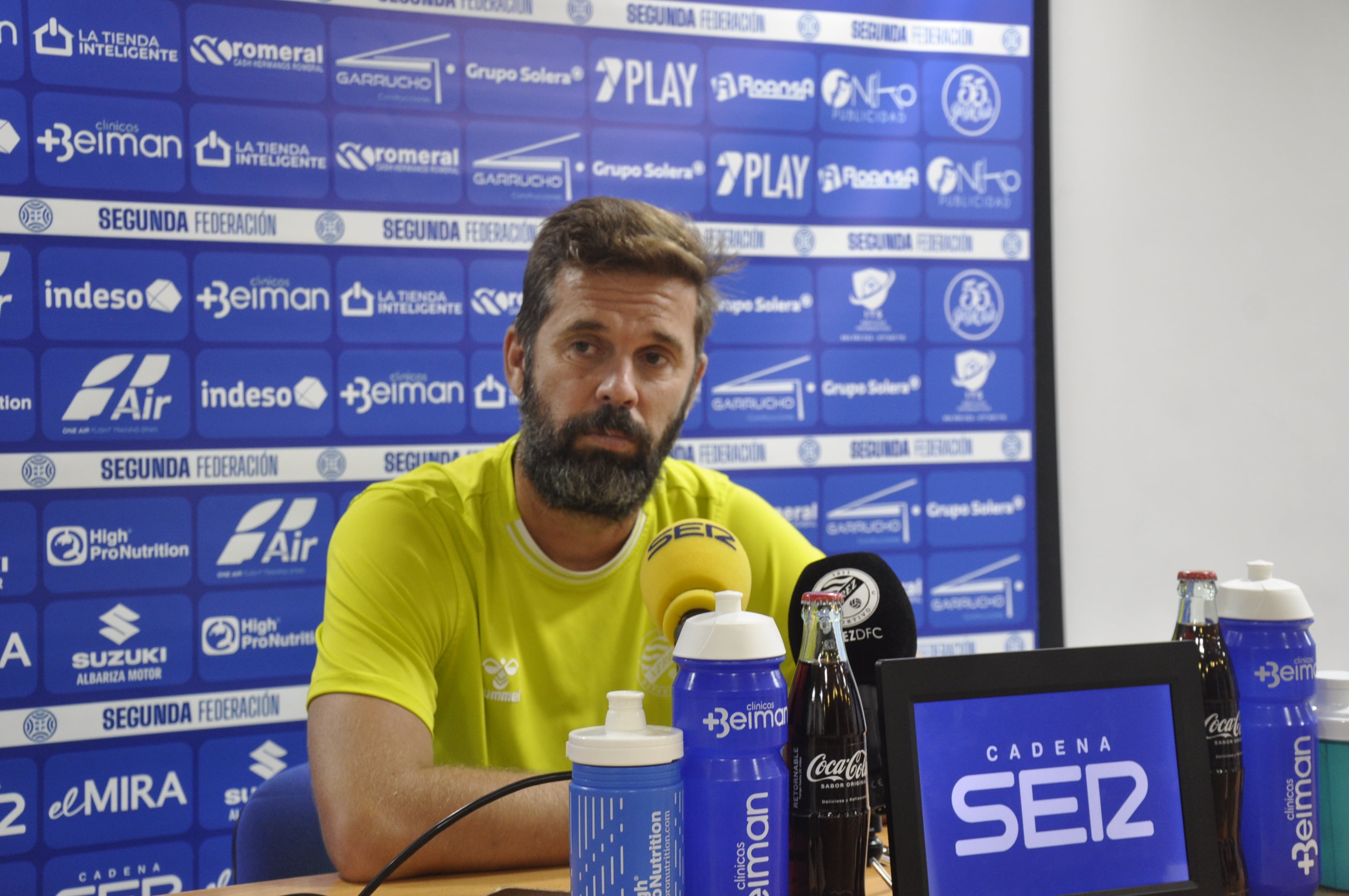 David Sánchez durante la rueda de prensa del viernes en Chapín