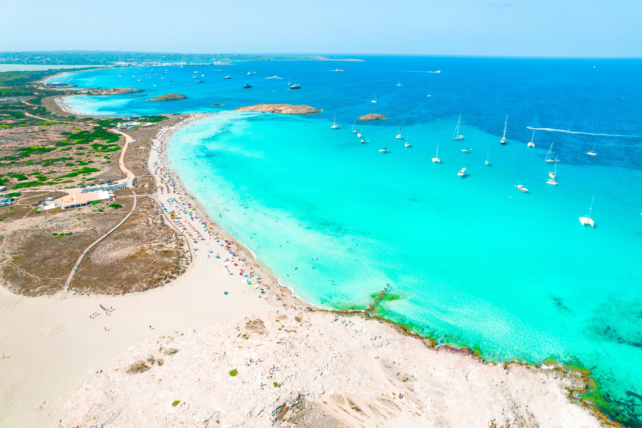 Vista érea de la playa de Ses Illetes, en Formentera.