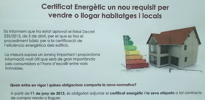 Informació sobre el certificat energètic a una immobiliària de Vilafranca del Penedès