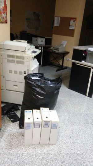 Imagen de las cajas con documentos supuestamente destruidos en Tarancón