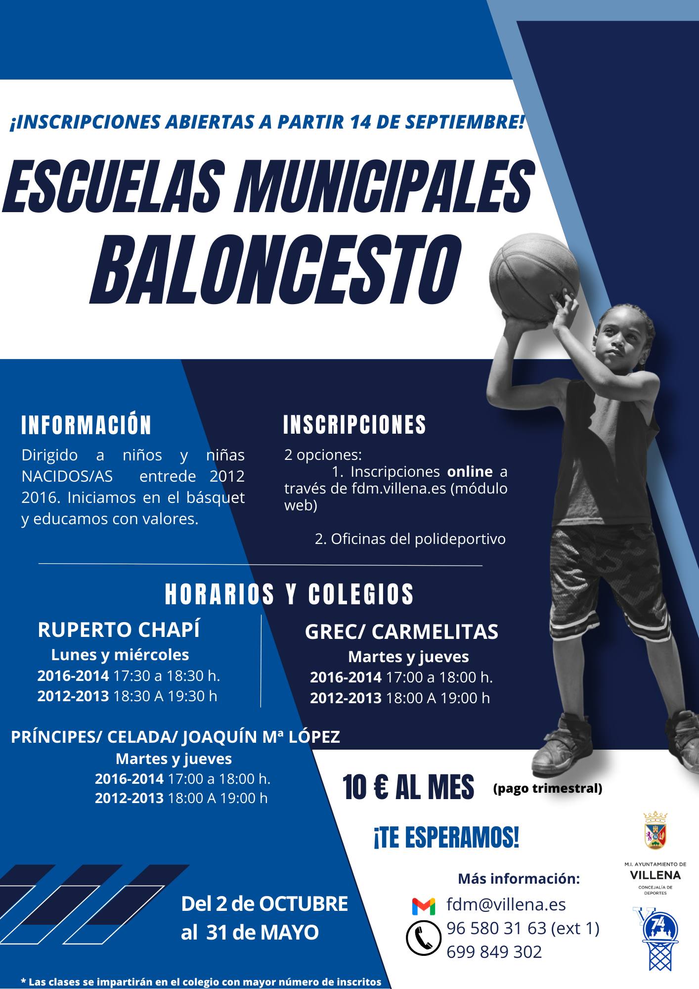 Horarios de la nueva temporada