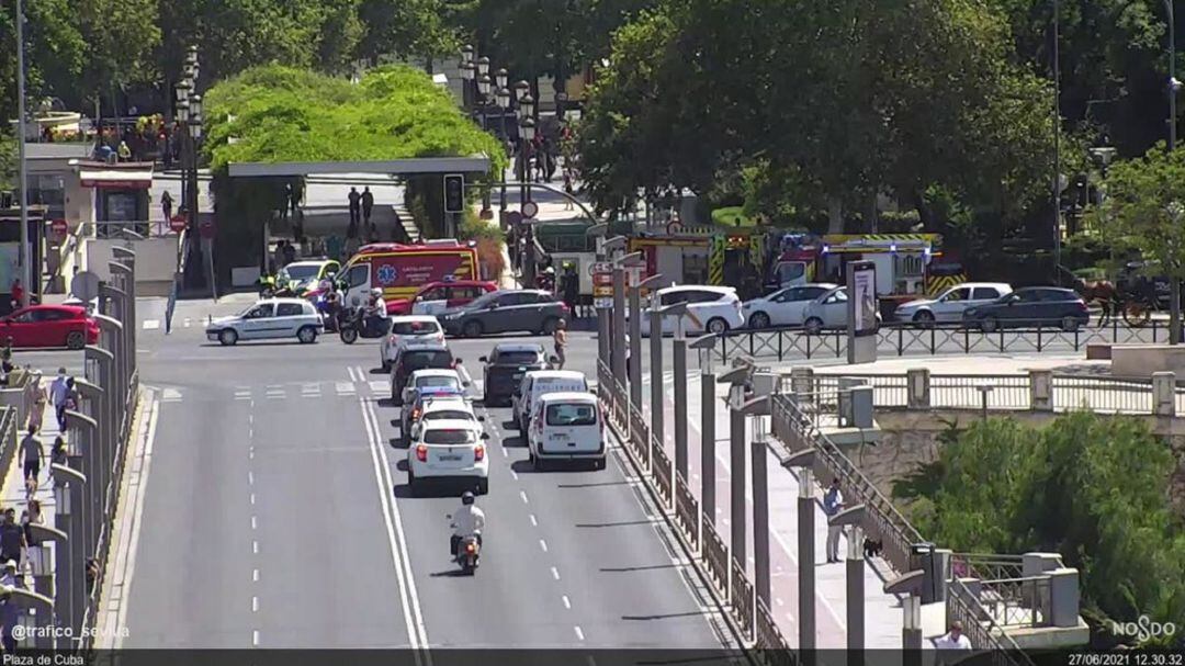 Imagen del dispositivo desplegado, visto desde una cámara de tráfico.