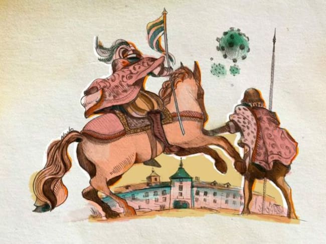 Ilustración de la lucha en Aranda contra el Coronavirus