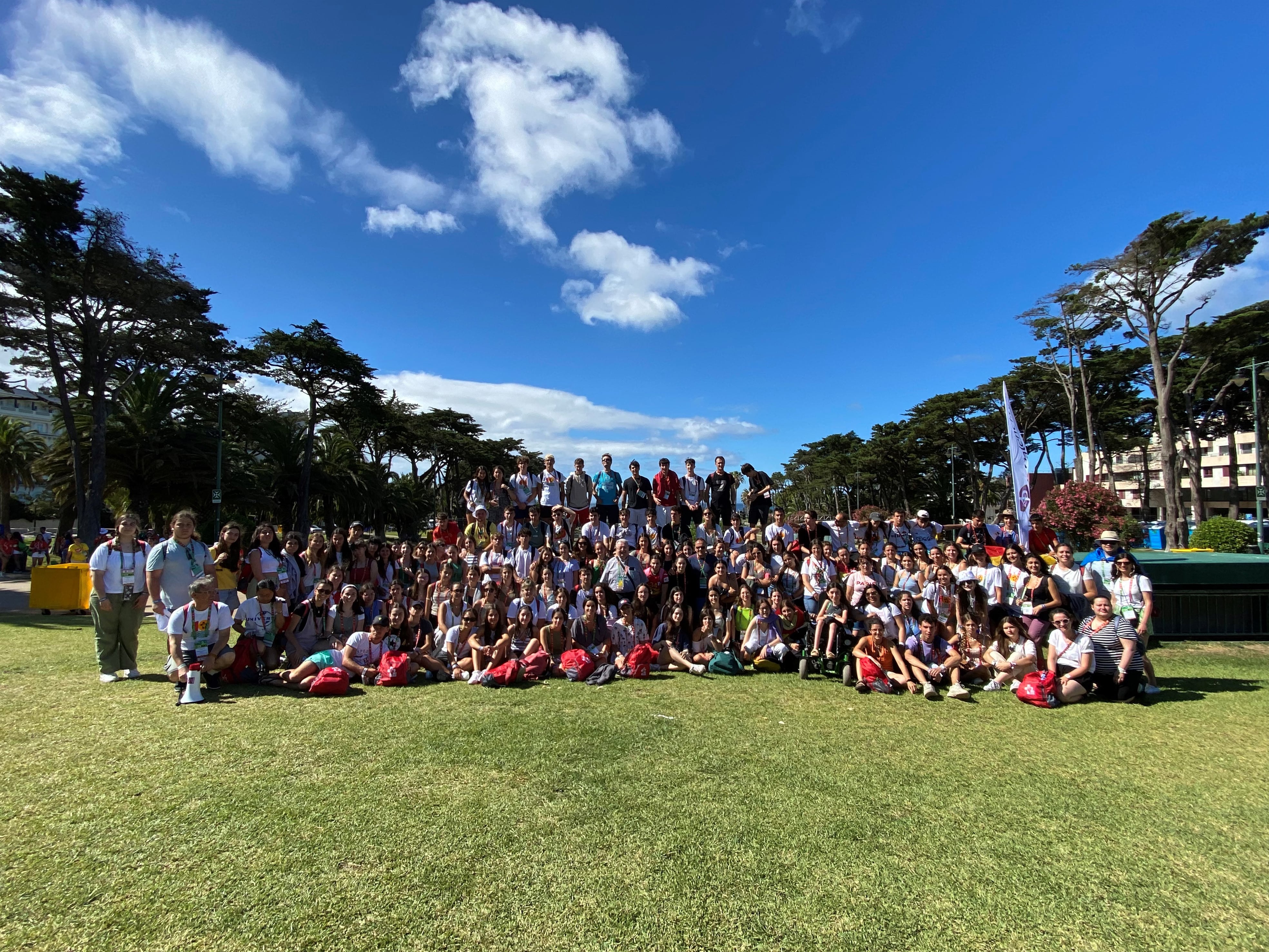 Grupo de palentinos que participa en la JMJ de Lisboa