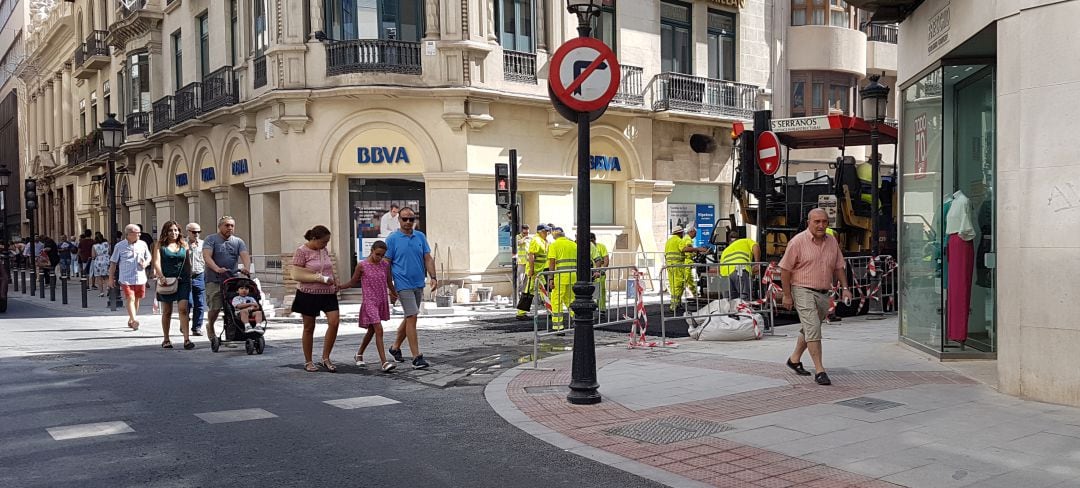 Imagen de archivo de las obras en la calle Tinte con Tesifonte Gallegio