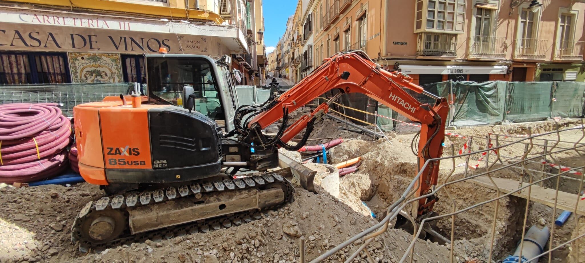 Una de las máquinas que trabajan en el centro de Málaga