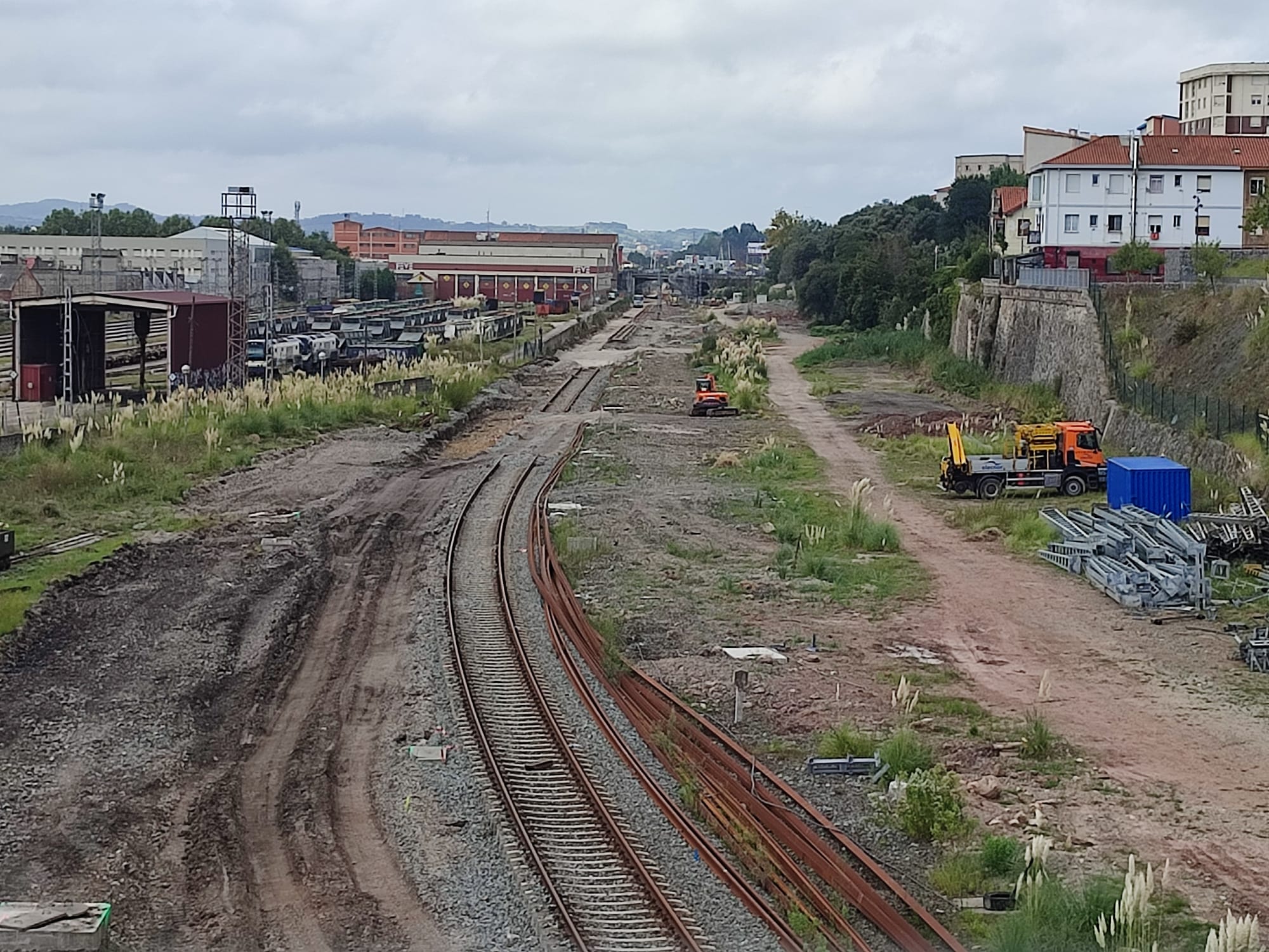 Avance de las obras de duplicación de la vía, en Santander.