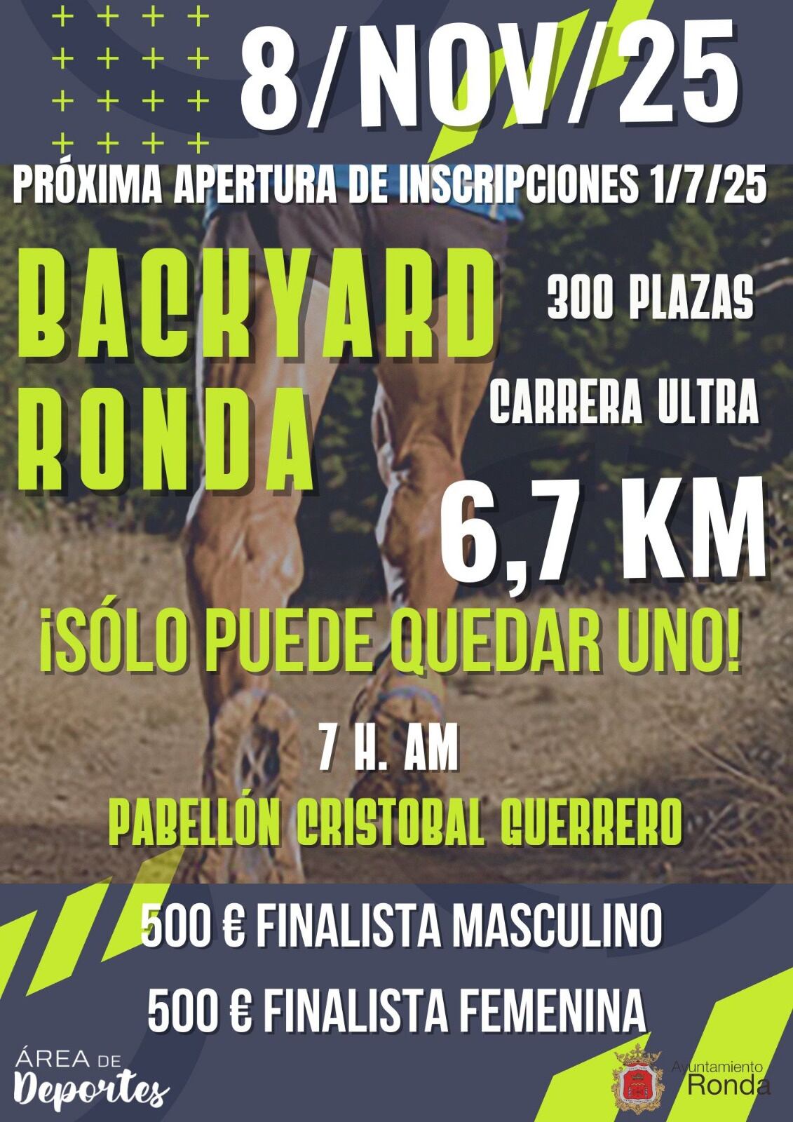 La primera Carrera Backyard se celebrará el próximo 8 de noviembre en Ronda
