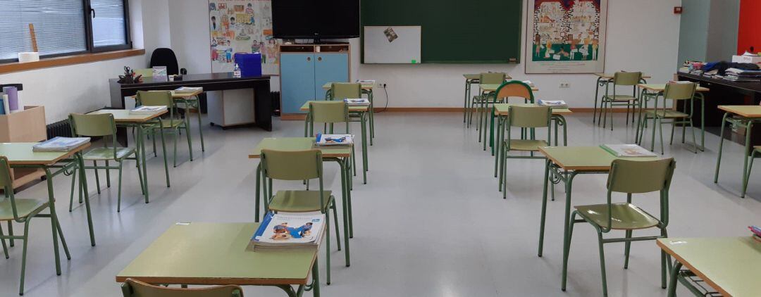 Un aula de un colegio de València