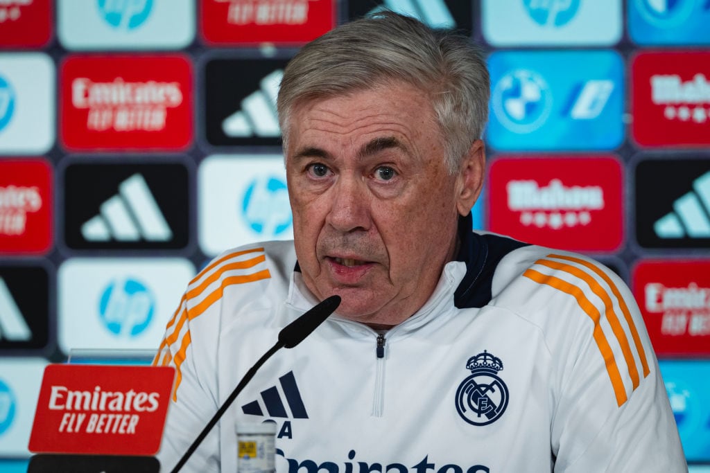 Carlo Ancelotti en la rueda de prensa previa al partido de Copa del Rey entre el Real Madrid y el Celta de Vigo.