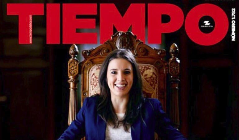 Portada de la revista &#039;Tiempo&#039; protagonizada por Irene Montero.