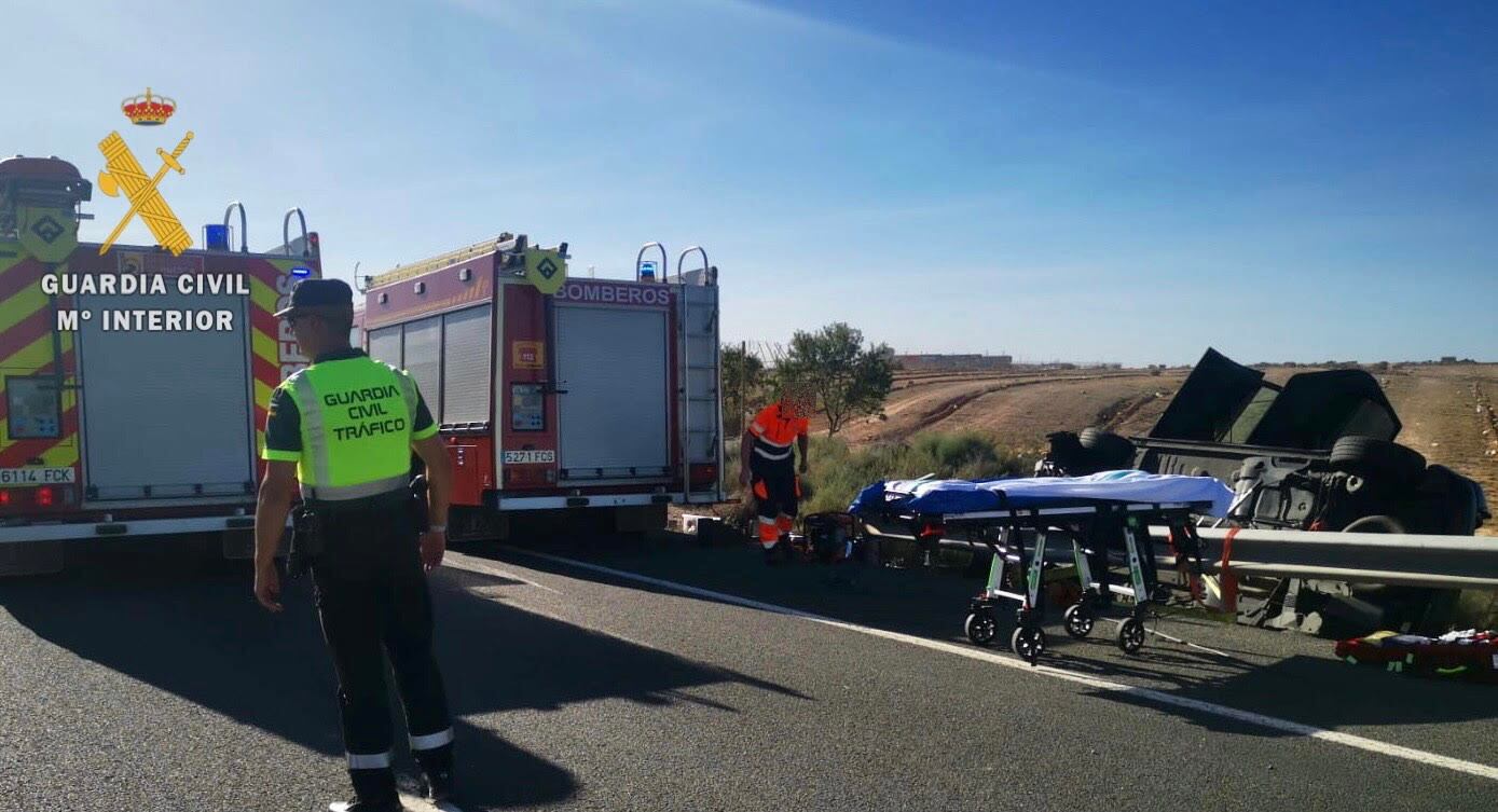 Imagen tras el accidente en la N-II