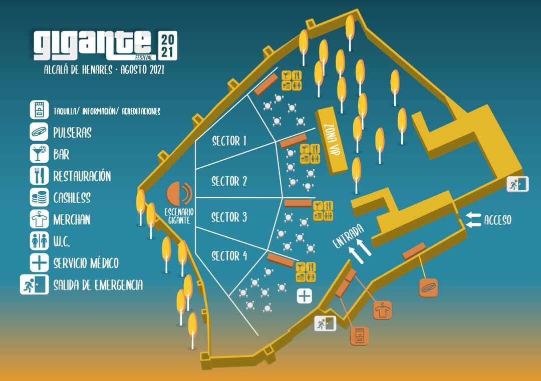 Mapa de recinto del Festival Gigante