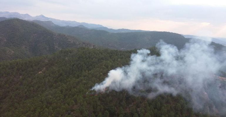 Incendio en el paraje Puerta Cecilia de Hornos.