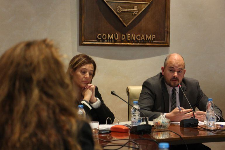 El cònsol major d'Encamp, Jordi Torres, durant un consell de comú