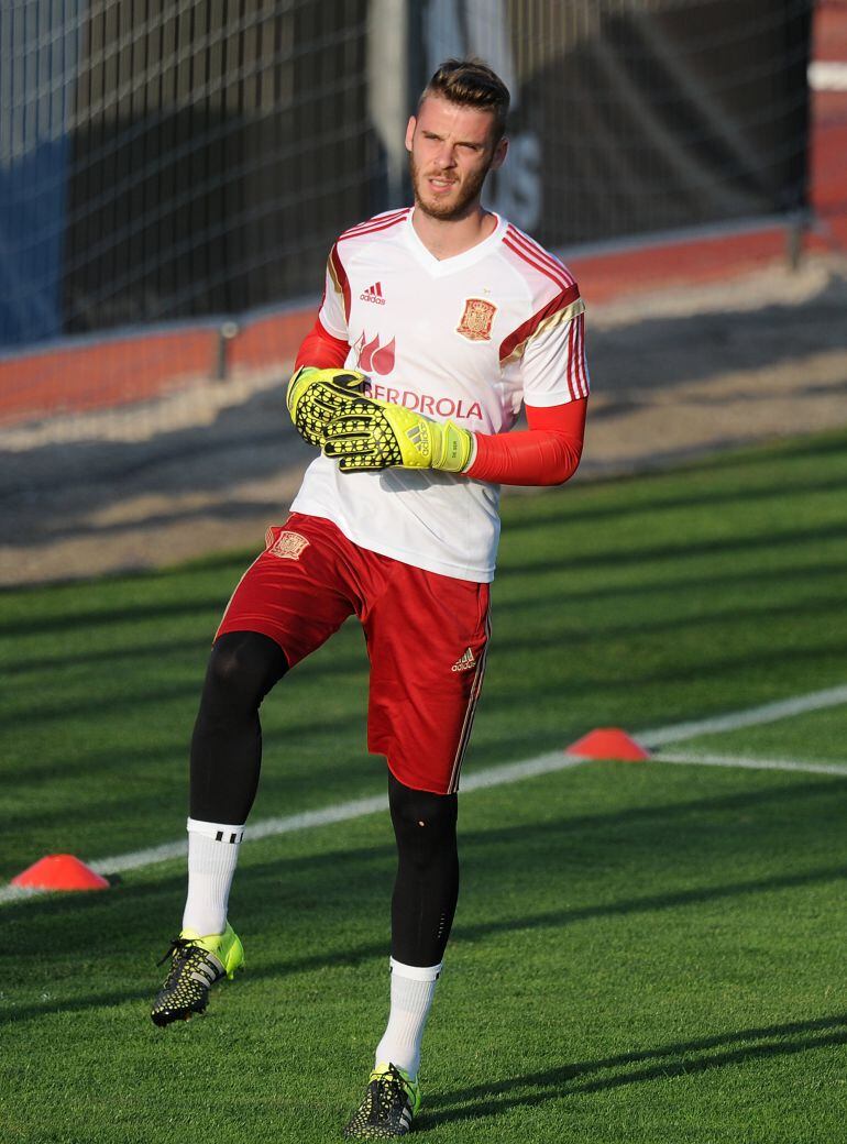 David de Gea entrenando con la selección española